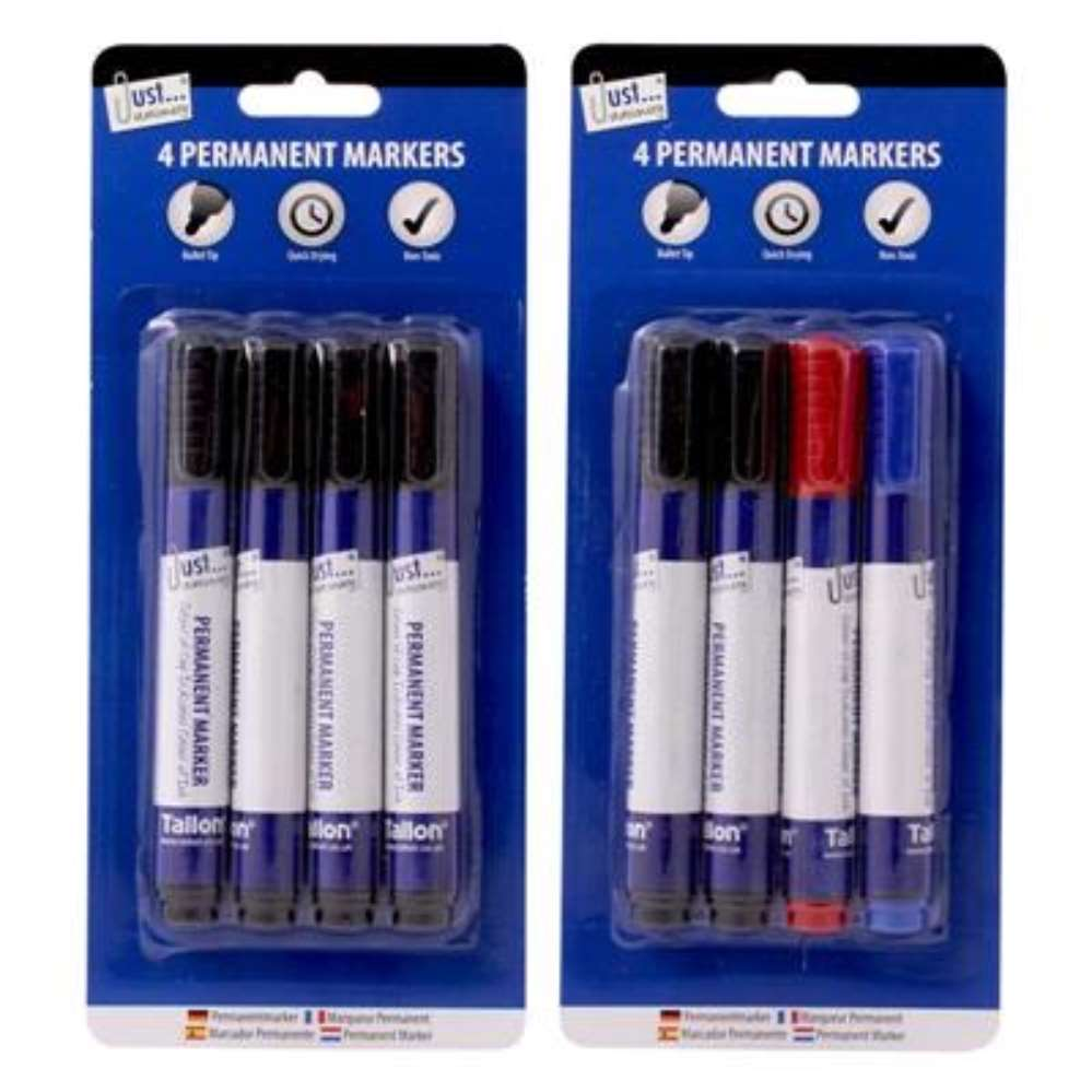 Tallon 4 Pack Permanent Markers Bullet Tip