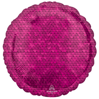 Anagram Sequins Pink 18" Round Foil Balloon