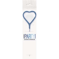 Unique Party Candle Sparkler Blue Glitz Heart 7