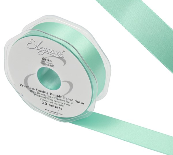 Eleganza Satin Ribbon Mint Green 25mm x 20m