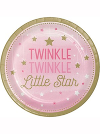 Creative Twinkle Little Star Pink 9" Plates 8pk