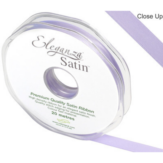 Eleganza Satin Ribbon Lavender 10mm x 20m