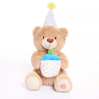 Brown Tiger Feet Soft Toy Birthday Bear, plush stuffed animal with soft fur and cute features, perfect for cuddling.