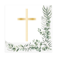Amscan Botanical Gold Cross Napkins 16pk