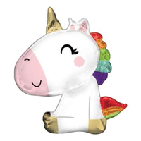Anagram Foil Balloon Satin Sitting Unicorn 29"