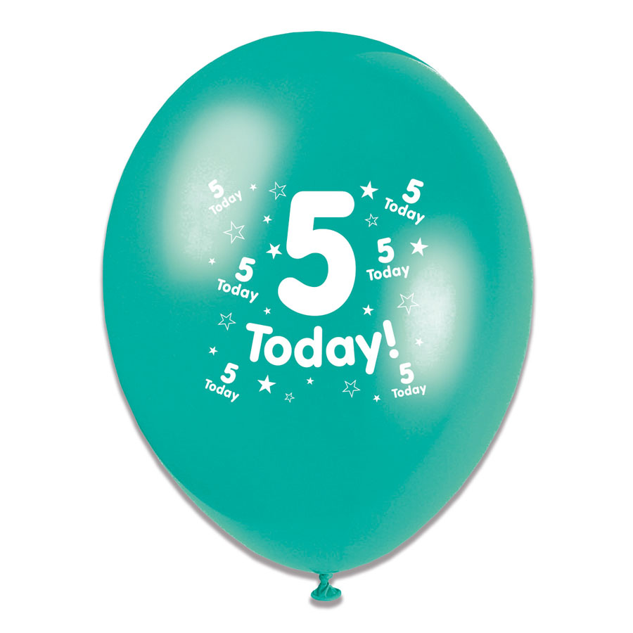 Tiger Feet Age 5 Birthday 10" Balloons 6x8pk