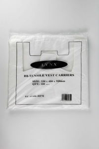 Magnum 100 Pack Carrier Bag White XL 13x19x23