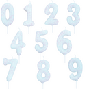 Candle Glitter White Number 0