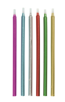 Unique Tall Candle Metallic Asst 5" 12pk