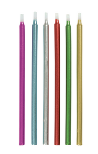 Unique Tall Candle Metallic Asst 5" 12pk