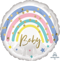 Anagram Pastel Rainbow Baby 18" Round Foil Balloon