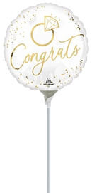 Anagram Gold Wedding 9" Mini Round Foil Balloon