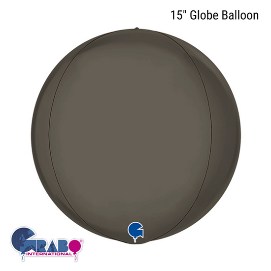 Grabo Foil Balloon Platinum Grey Globe 15"