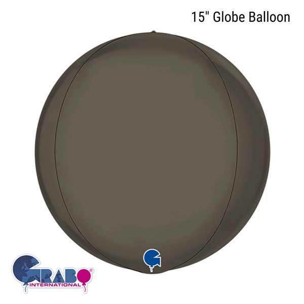 Grabo Foil Balloon Platinum Grey Globe 15"