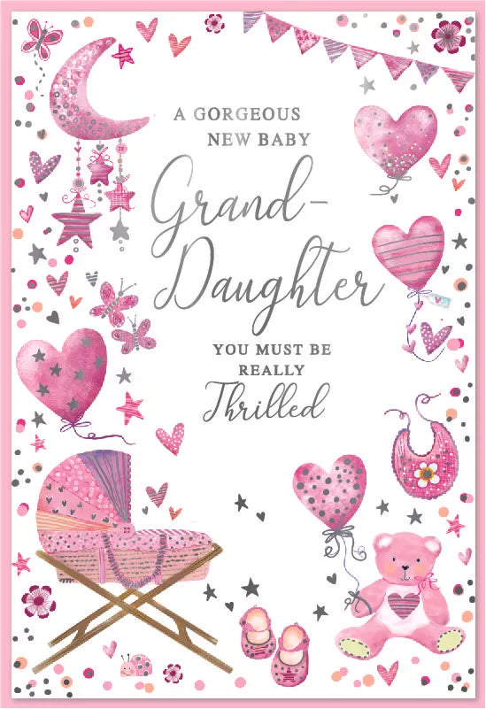 Simon Elvin C50 Congratulations Granddaughter cards, set of six featuring colorful designs for celebrating a special granddaughter.