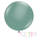 Set of ten Tuftex Standard Willow 36-inch latex balloons for decorating, shown in vibrant colors on a plain background.