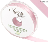 Eleganza Satin Ribbon Light Pink 15mm x 20m