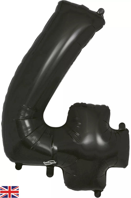 Oaktree Foil Balloon Black 34" Number 4