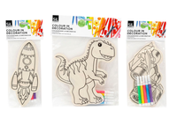 Colour Your Own Wood Decoration Boys 20cm 12pk